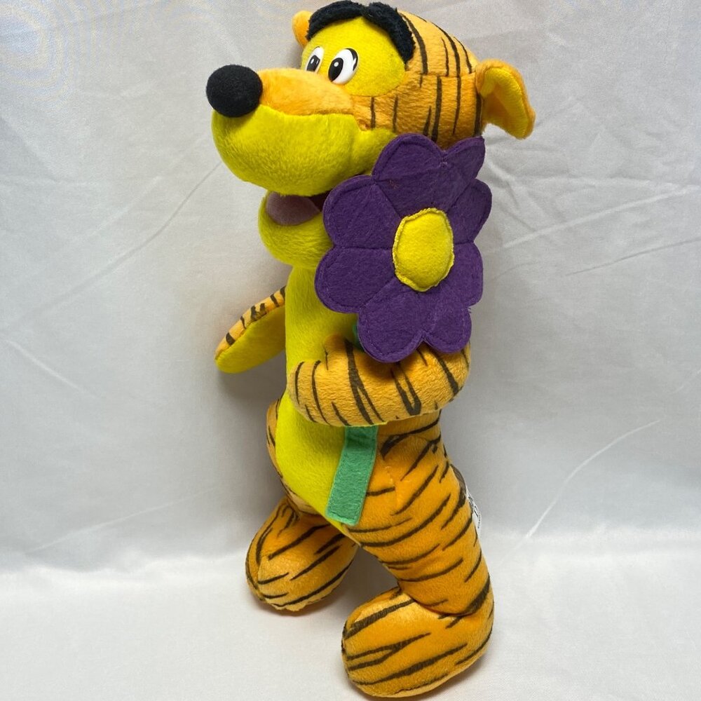 Tigger Plush Toy With Purple Flower By Ideal Toys Direct